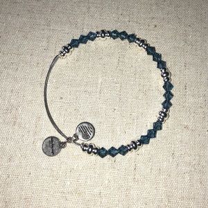 Alex and Ani blue beaded bracelet